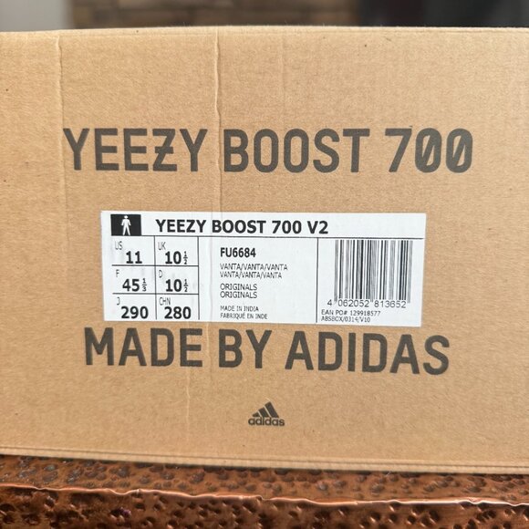 Adidas Yeezy Boost 700 V2 Vanta Black – Size 11 – NEW IN BOX